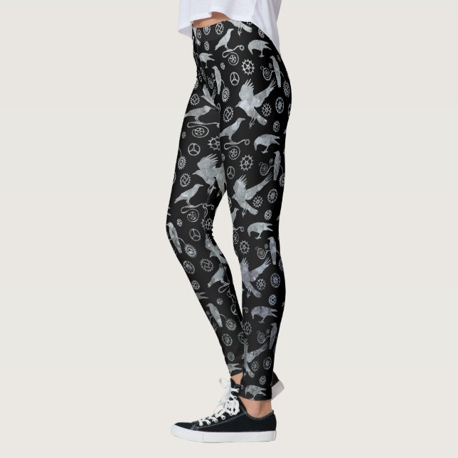 Leggings Plata Steampunk Cuerdas y Engranajes (Izquierda)