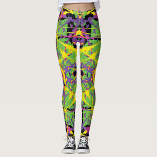 Leggings Plato de Kush amarillo morado verde