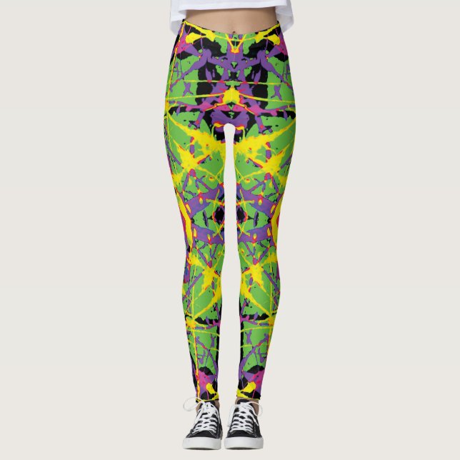 Leggings Plato de Kush amarillo morado verde (Anverso)