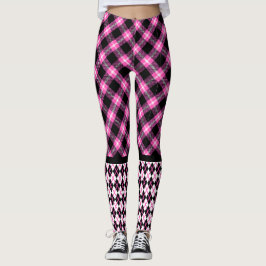 Leggings Platos de búfalo y arglos en Fuchsia y Negro