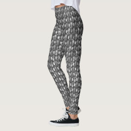 Leggings Platos rectangulares tallados y manchados, gris ne