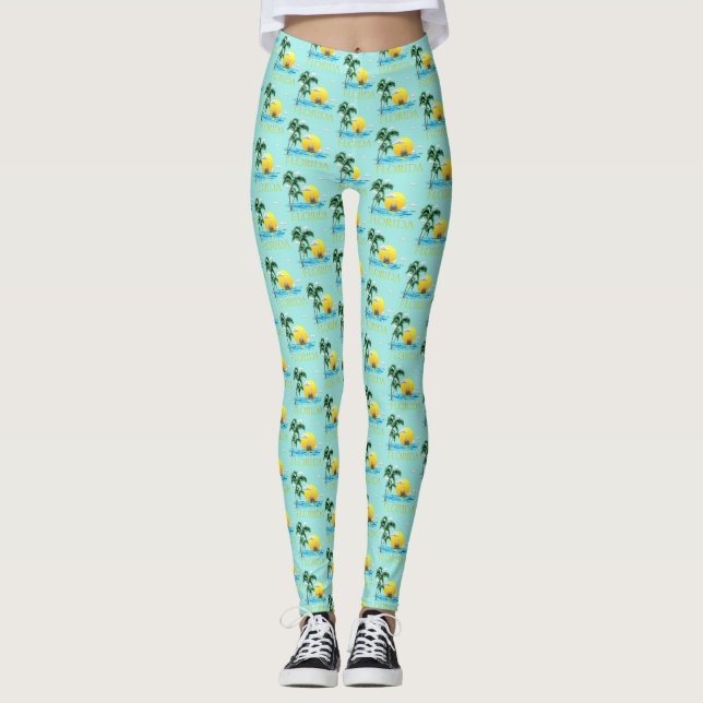 Leggings Playa costera de verano en Florida (Anverso)