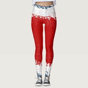 Leggings Plaza de la Libertad Patriótica Rojo Blanco y Azul