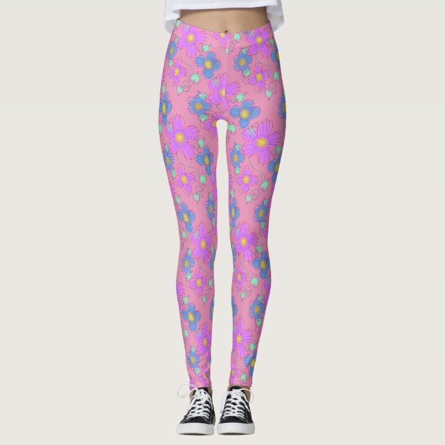 Leggings Plegarias de impresión de puntos de dibujo de colo (Anverso)