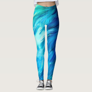 Leggings Pluma abstracta verde azul