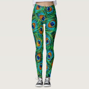 Leggings Pluma de las polainas del pavo real