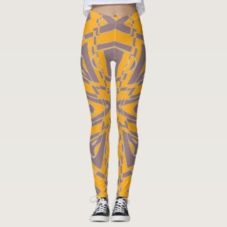 Leggings Pluma de mostaza de caja de Contempo