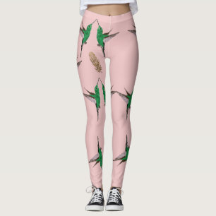 Leggings Pluma de oro del colibrí verde