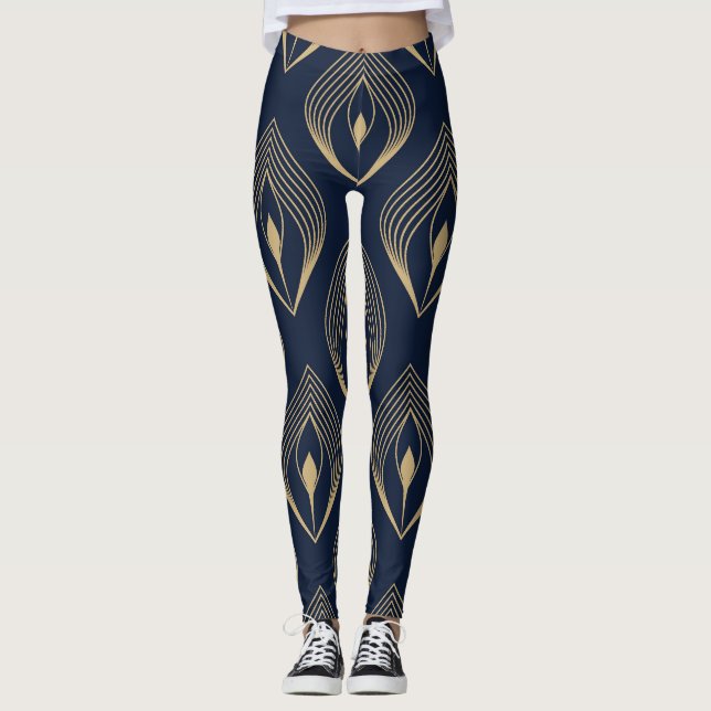 Leggings Pluma de pavo real: Paisley floral (Anverso)