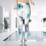 Leggings Pluma moderna en blanco y pavo real<br><div class="desc">Presentamos la nueva Shy Shy Panda Uinusual y única y altamente detallada leyenda de la pluma de pavo real - una moderna e intrincada declaración de moda para la multitud de moda. Con un colorido diseño de tendencia de color turquesa blanco y verde, estas leggings presentan una llamativa variación de...</div>