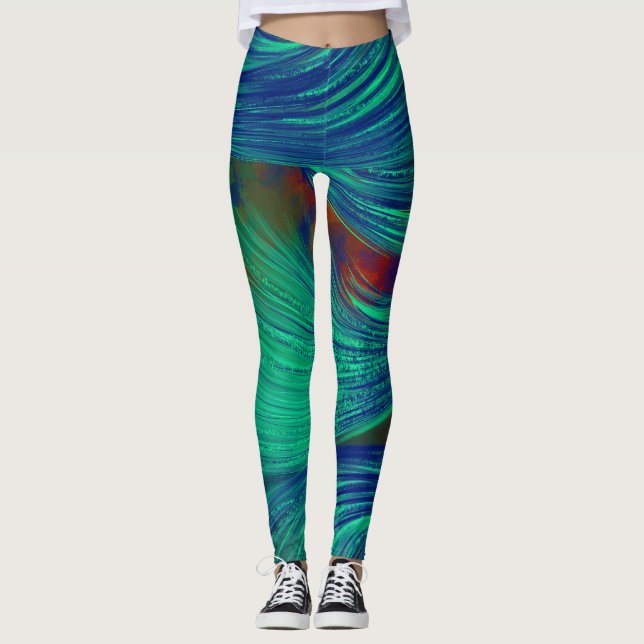 Leggings plumas abstractas de Phoenix (Anverso)