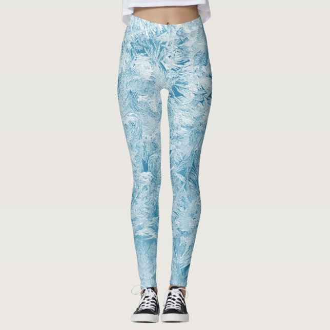 Leggings Plumas abstractas y copos de nieve (Anverso)
