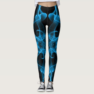Leggings Plumas de humo azul en negro