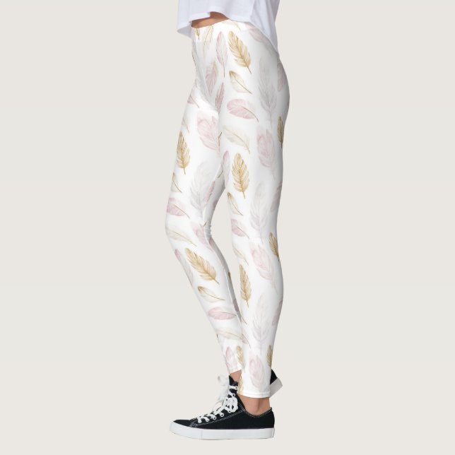 Leggings Plumas de oro rosado (Izquierda)