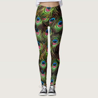 Leggings plumas de pavo real