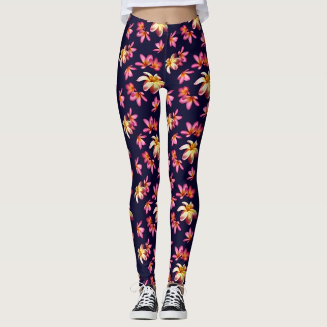 Leggings Plumeria Tropical (Anverso)