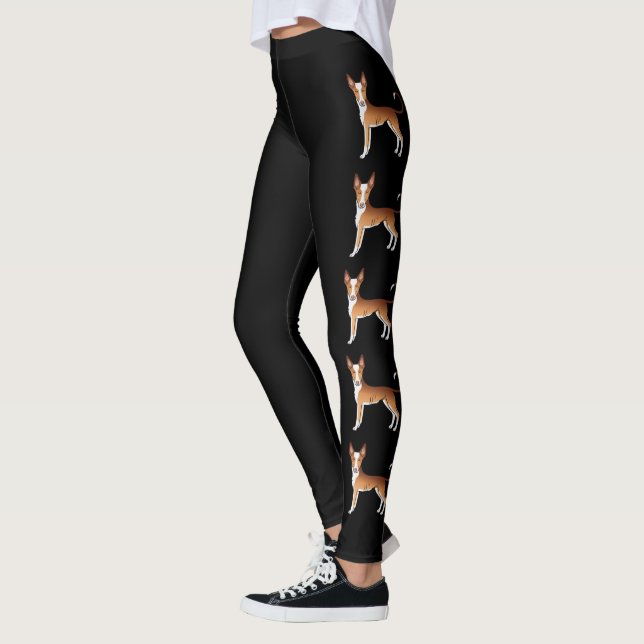 Leggings Podenco Ibicenco Rojo y Blanco Pelo Liso Perros de (Izquierda)