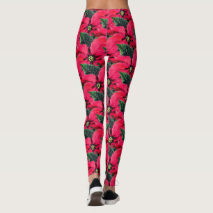 Leggings Poinsettia Fun Resumen de las Leyendas Artsy
