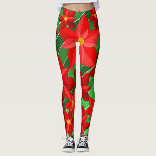 Leggings Poinsettias