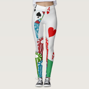 Leggings Póker de la veintiuna del juego de tarjeta del