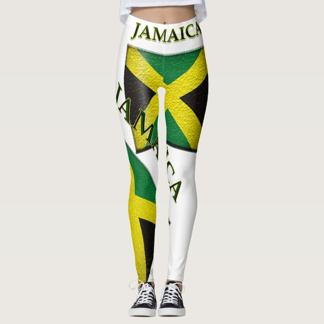 Leggings Polainas 1 de la bandera de Jamaica (Anverso)