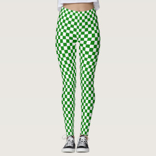 Leggings Polainas a cuadros verdes y blancas