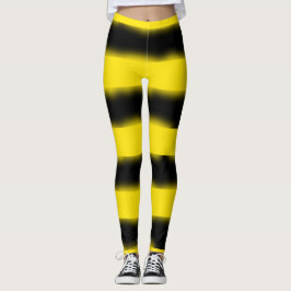 Leggings Polainas Abeja-Inspiradas negras y amarillas de