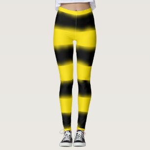 Leggings Polainas Abeja-Inspiradas negras y amarillas de
