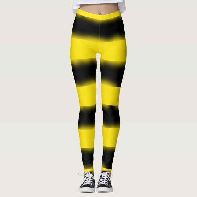 Leggings Polainas Abeja-Inspiradas negras y amarillas de (Anverso)