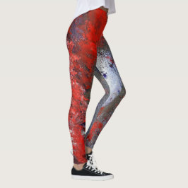 Leggings Polainas abstractas azules blancas rojas