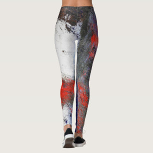 Leggings Polainas abstractas azules blancas rojas del ll
