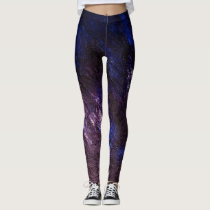 Leggings Polainas abstractas azules y negras de la lavanda