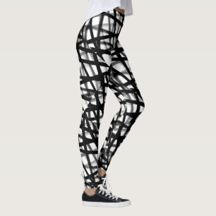 Leggings Polainas abstractas blancos y negros