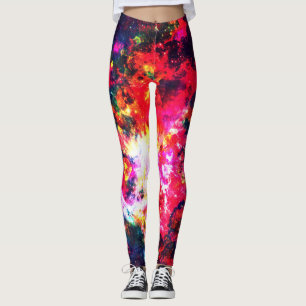 Leggings Polainas abstractas coloridas con la galaxia de