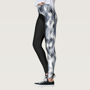 Leggings Polainas abstractas de la raya del lado del modelo