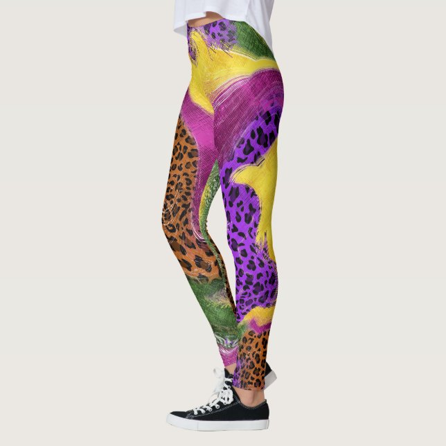 Leggings polainas abstractas, polainas del leopardo (Izquierda)