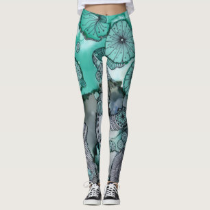 Leggings Polainas abstractas verdes