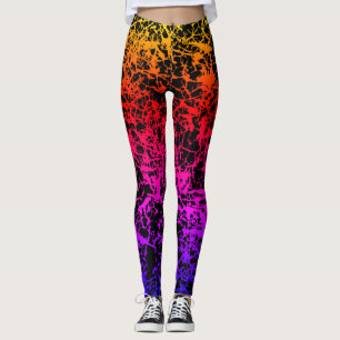 Leggings Polainas agrietadas de la puesta del sol