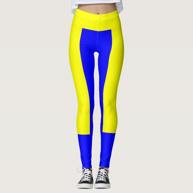 Leggings Polainas amarillas y azules (Anverso)