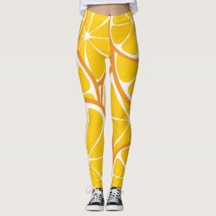 Leggings Polainas anaranjadas de la fruta cítrica del