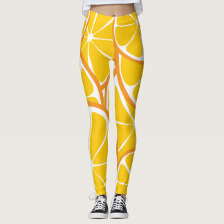 Leggings Polainas anaranjadas de la fruta cítrica del