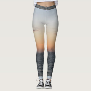 Leggings Polainas anaranjadas de la puesta del sol que