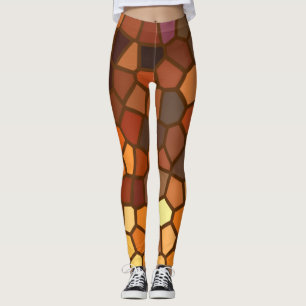 Leggings Polainas anaranjadas del extracto del mosaico