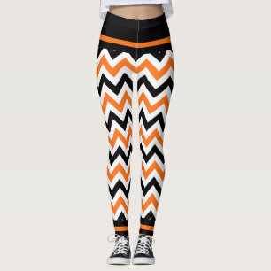 Leggings Polainas anaranjadas negras lindas de Halloween