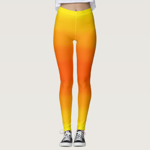Leggings Polainas anaranjadas y amarillas de la pendiente
