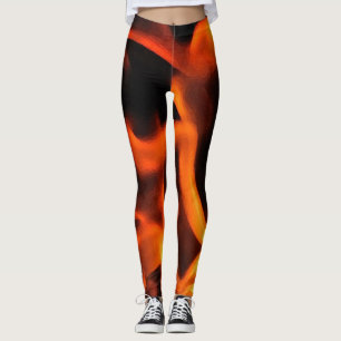 Leggings Polainas anaranjadas y negras del modelo del
