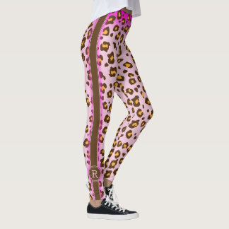 Leggings Polainas animales rosadas del modelo del leopardo