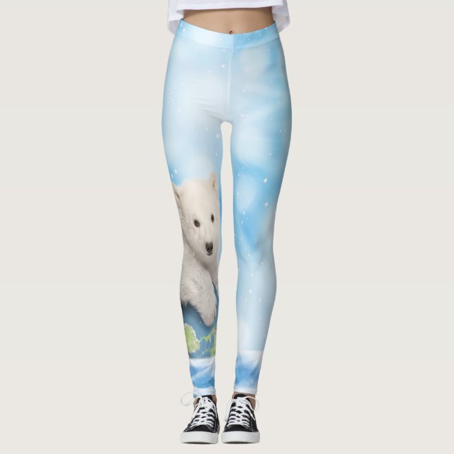Leggings Polainas árticas del mundo del oso polar (Anverso)