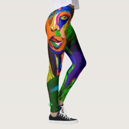 Leggings Polainas artísticas exóticas de la cara pintada a