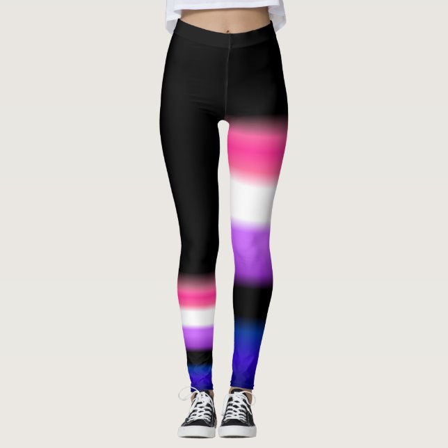 Leggings Polainas asimétricas de la bandera del orgullo del (Anverso)